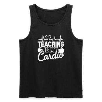 Teacher Teacher Teaching Is My Cardio - Men's Premium Organic Tank Top - black - Front - AI Model Male 178 light (178cm)