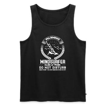 Windsurfing Windsurfer Hard At Work - Men's Premium Organic Tank Top - black - Front - AI Model Male 178 light (178cm)