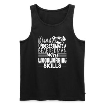 Woodworking Beardedman With Woodworking Skills - Men's Premium Organic Tank Top - black - Front - AI Model Male 178 light (178cm)