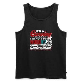 Wood Carving It's A Wood Carving Thing - Men's Premium Organic Tank Top - black - Front - AI Model Male 178 light (178cm)