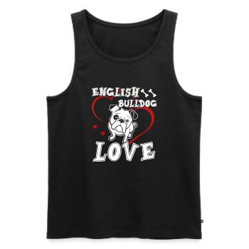 English Bulldog Love Funny English Bulldog - Men's Premium Organic Tank Top - black - Front - Michal (187cm)