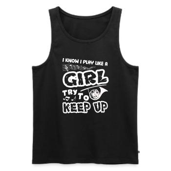 French Horn I Know I Play Like A Girl - Men's Premium Organic Tank Top - black - Front - Michal (187cm)