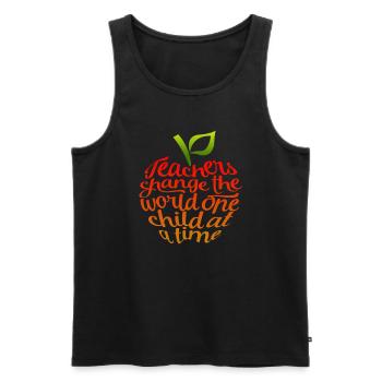 Teachers Change The World One Child At A Time - Men's Premium Organic Tank Top - black - Front - Michal (187cm)