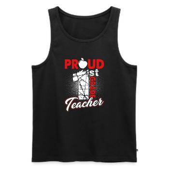 Proud 1st Grade Teacher - Men's Premium Organic Tank Top - black - Front - AI Model Male 178 light (178cm)