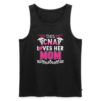 This CNA Loves Her Mom - Men's Premium Organic Tank Top - black - Front - Michal (187cm)