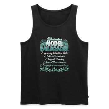 What Make A Model Railroader - Men's Premium Organic Tank Top - black - Front - AI Model Male 178 light (178cm)