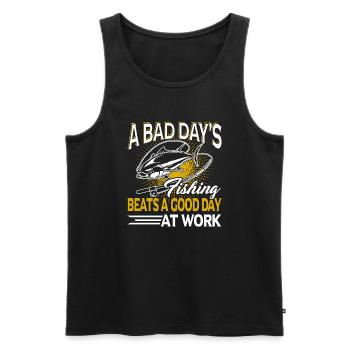 A Bad Day's Fishing Beats A Good Day At Work - Men's Premium Organic Tank Top - black - Front - Michal (187cm)