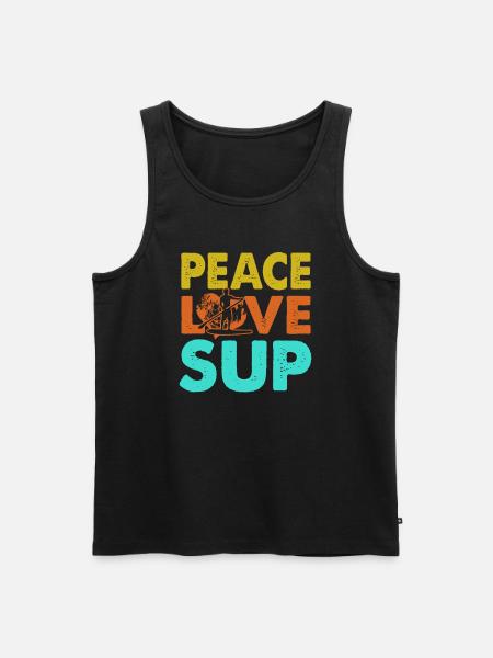 Paddleboarding Peace Love Sup - Men's Premium Organic Tank Top - black