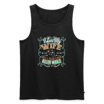 I Love My Wife And Killer Whale - Men's Premium Organic Tank Top - black - Front - Michal (187cm)