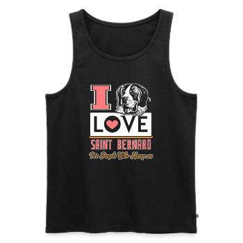 I Love Saint Bernard Dog - Men's Premium Organic Tank Top - black - Front - Michal (187cm)