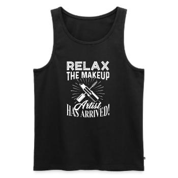 Relax The Makeup Artist Has Arrived - Men's Premium Organic Tank Top - black - Front - Michal (187cm)