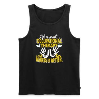 Occupational Therapy Makes Life Better - Men's Premium Organic Tank Top - black - Front - Michal (187cm)