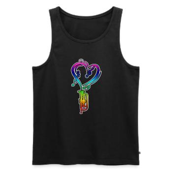 Trumpet Rainbow Colorful - Men's Premium Organic Tank Top - black - Front - Michal (187cm)