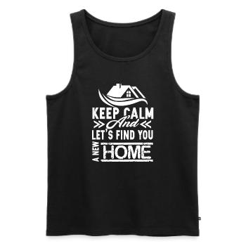 Real Estate Agent Keep Calm - Men's Premium Organic Tank Top - black - Front - Michal (187cm)