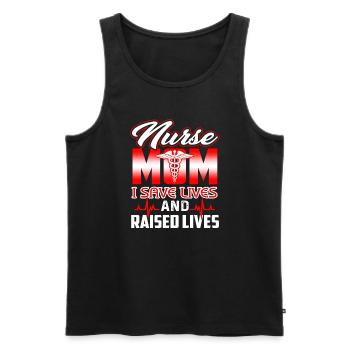 Nurse Mom I Save Lives And Raised Lives - Men's Premium Organic Tank Top - black - Front - AI Model Male 178 light (178cm)
