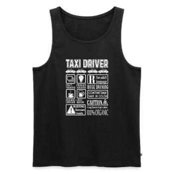 Taxi Driver Caution - Men's Premium Organic Tank Top - black - Front - Michal (187cm)