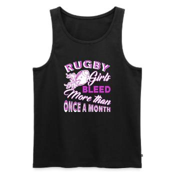 Rugby Girl Bleed More Than Once A Month - Men's Premium Organic Tank Top - black - Front - AI Model Male 178 light (178cm)