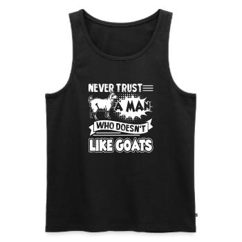 Never Trust A Man Who Doesn't Like Goats - Men's Premium Organic Tank Top - black - Front - Michal (187cm)
