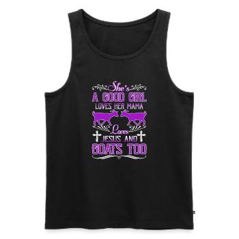 1A Good Girl Loves Her Mama Jesus And Goats - Men's Premium Organic Tank Top - black - Front - Michal (187cm)