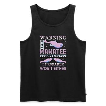 Manatee Doesn't Like You - Men's Premium Organic Tank Top - black - Front - AI Model Male 178 light (178cm)