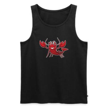 Funny Lobster Smile - Men's Premium Organic Tank Top - black - Front - Michal (187cm)