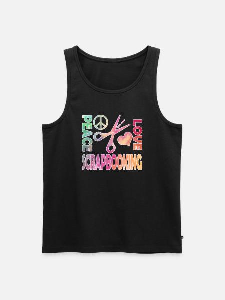 Peace Love Scrapbooking - Men's Premium Organic Tank Top - black