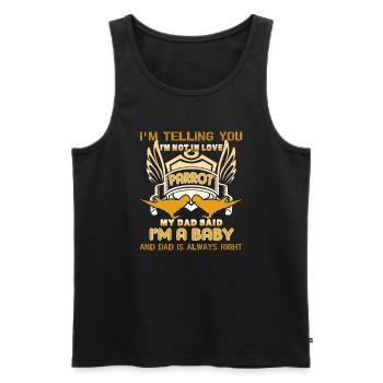 I am In Love With Parrot - Men's Premium Organic Tank Top - black - Front - Michal (187cm)