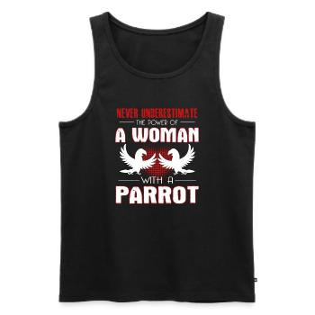 The Power Of A Woman With A Parrot - Men's Premium Organic Tank Top - black - Front - Michal (187cm)