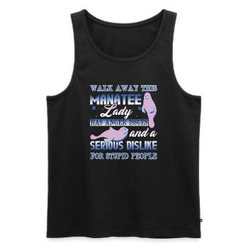 Walk Away This Manatee Lady Has Anger Issues - Men's Premium Organic Tank Top - black - Front - Michal (187cm)