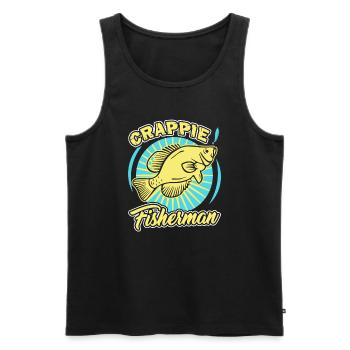 Fishing Crappie Fisherman - Men's Premium Organic Tank Top - black - Front - AI Model Male 178 light (178cm)