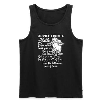 Advice From A Sloth - Men's Premium Organic Tank Top - black - Front - Michal (187cm)