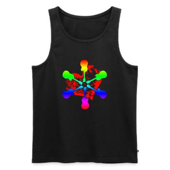Acoustic Guitar Rainbow - Men's Premium Organic Tank Top - black - Front - Michal (187cm)