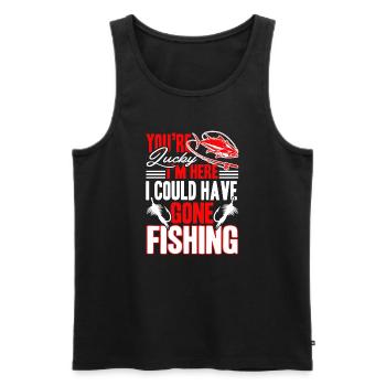 Fishing I Could Have Gone Fishing - Men's Premium Organic Tank Top - black - Front - Michal (187cm)