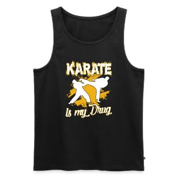 Karate Is My Drug - Men's Premium Organic Tank Top - black - Front - Michal (187cm)