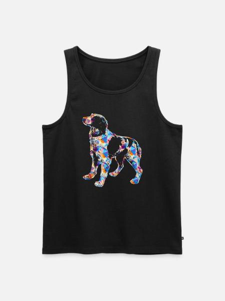 Brittany Spaniel Geometric - Men's Premium Organic Tank Top - black