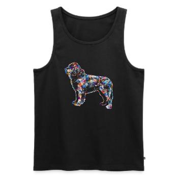 Newfoundland Dog Geometric - Men's Premium Organic Tank Top - black - Front - AI Model Male 178 light (178cm)