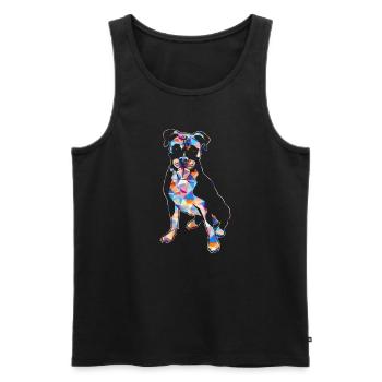Boxer Dog Geometric - Men's Premium Organic Tank Top - black - Front - AI Model Male 178 light (178cm)