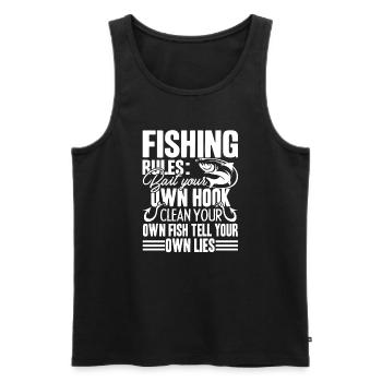 Fishing Rules Bait Your Own Hook - Men's Premium Organic Tank Top - black - Front - Michal (187cm)