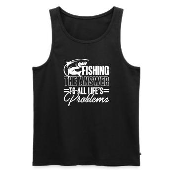 Fishing The Answer To All Life's Problems - Men's Premium Organic Tank Top - black - Front - Michal (187cm)