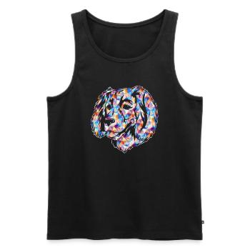 Boykin Spaniel Geometric - Men's Premium Organic Tank Top - black - Front - Michal (187cm)