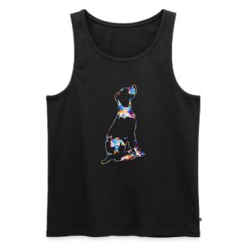 Great Dane Dog Colorful Geometric - Men's Premium Organic Tank Top - black - Front - Michal (187cm)