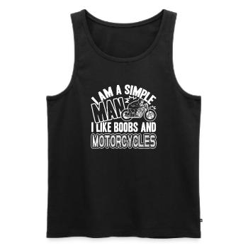 Motorcycle I Like Boobs And Motorcycles - Men's Premium Organic Tank Top - black - Front - Michal (187cm)