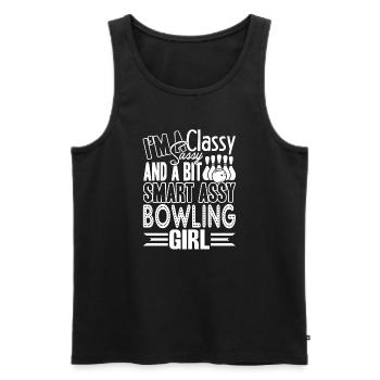 Bowling Sassy Bowling Girl - Men's Premium Organic Tank Top - black - Front - AI Model Male 178 light (178cm)