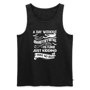 A Day Without Swimming Is Like - Men's Premium Organic Tank Top - black - Front - AI Model Male 178 light (178cm)