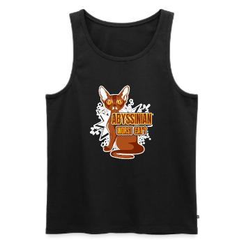 Abyssinian Worst Cat - Men's Premium Organic Tank Top - black - Front - Michal (187cm)