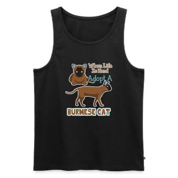 Adopt A Burmese Cat - Men's Premium Organic Tank Top - black - Front - Michal (187cm)