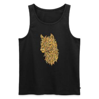 Alpaca Geometric - Men's Premium Organic Tank Top - black - Front - AI Model Male 178 light (178cm)