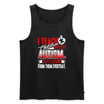 Autism I Teach Children With Autism - Men's Premium Organic Tank Top - black - Front - Michal (187cm)