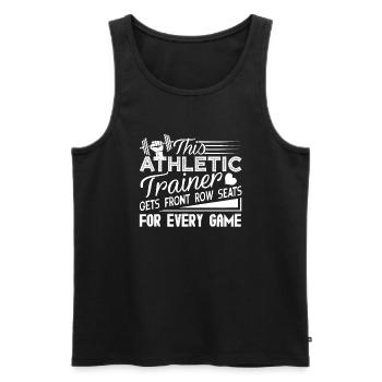 This Athletic Trainer Gets Front Row Seats - Men's Premium Organic Tank Top - black - Front - AI Model Male 178 light (178cm)