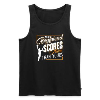 Basketball My Basketball Boyfriend Scores - Men's Premium Organic Tank Top - black - Front - Michal (187cm)